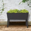 Splendor megemelt műanyag kerti virágláda 120l fonott rattan