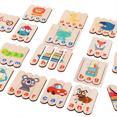 Angol tanuló puzzle oktató fajáték