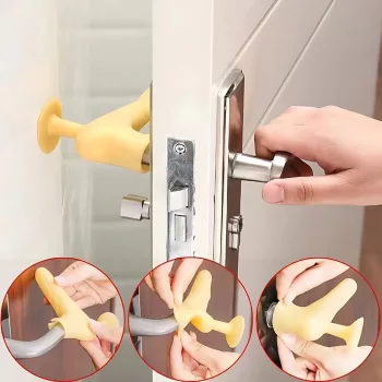 Ajtóütköző kilincsre sárga