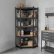 Nagy teherbírású sarokpolc 180x70x40-40 cm 175 kg fekete