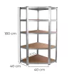 Nagy teherbírású sarokpolc 180x70x40-40 cm 175 kg króm